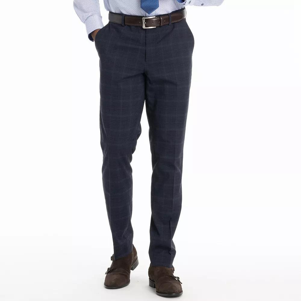 Men's Nick Graham Bowery Slim Fit Suit Pants, Size: 32X34, Blue Plaid Product Image