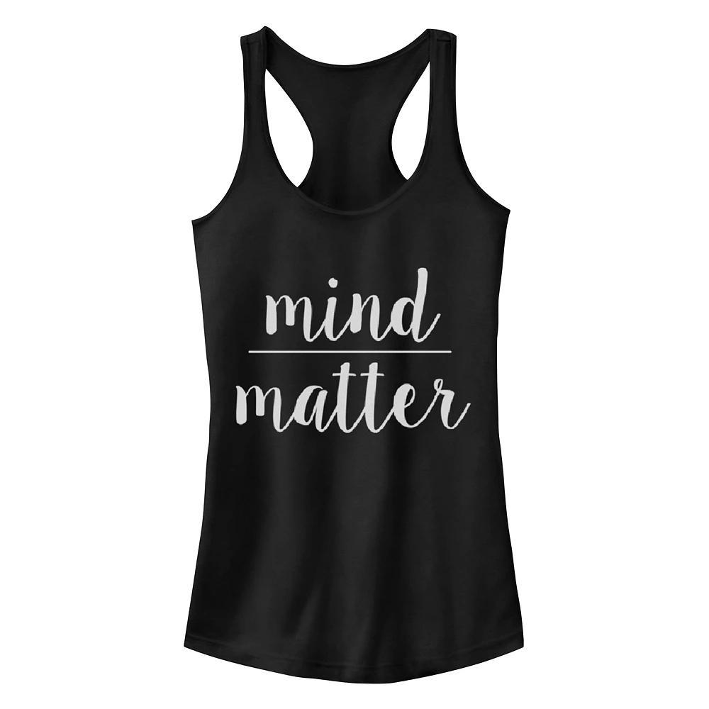 Juniors' Chin-Up Mind Over Matter Ideal Racerback Tank Top, Girl's, Size: Medium, Black Product Image