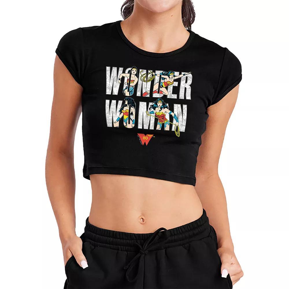 Juniors Marvel Wonder Woman 80th Anniversary Logo Crop Graphic Tee, Girls Product Image