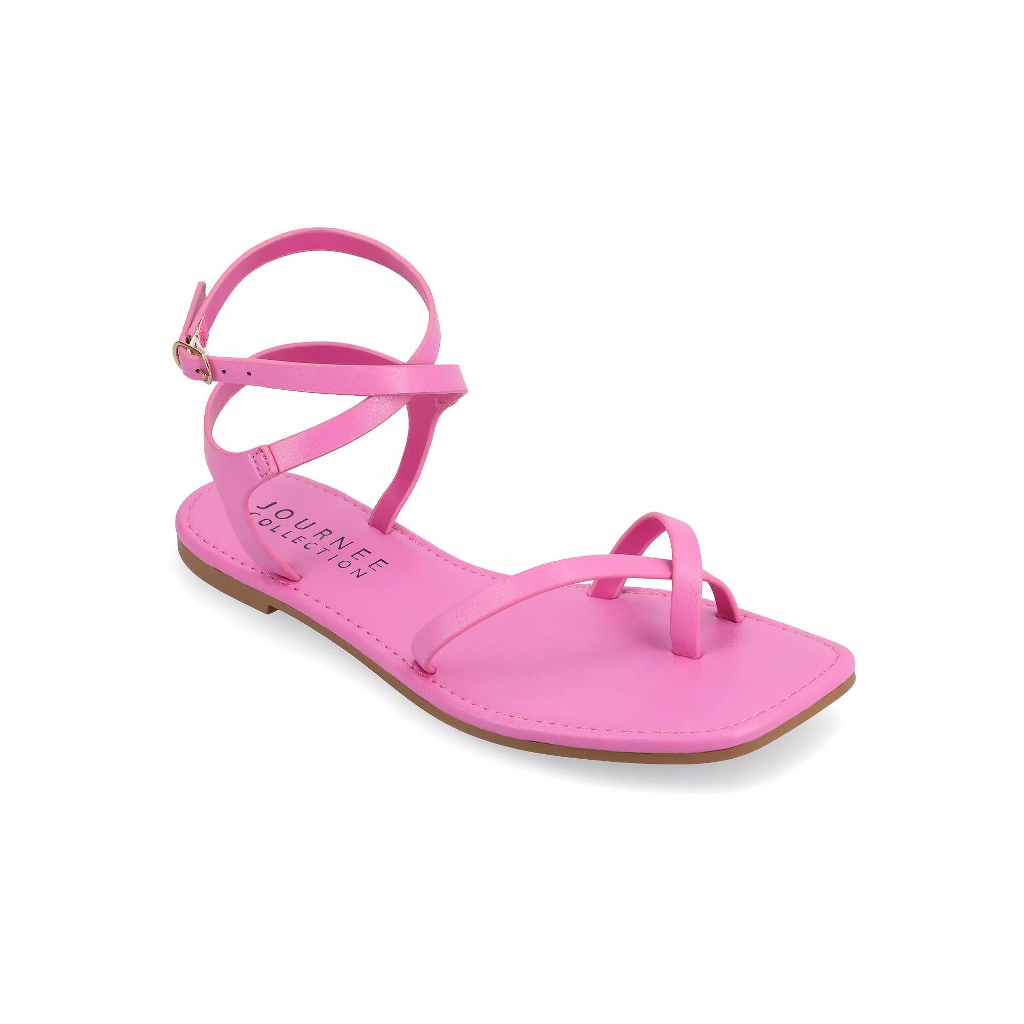 Journee Charra Womens Strappy Sandals Brown Product Image