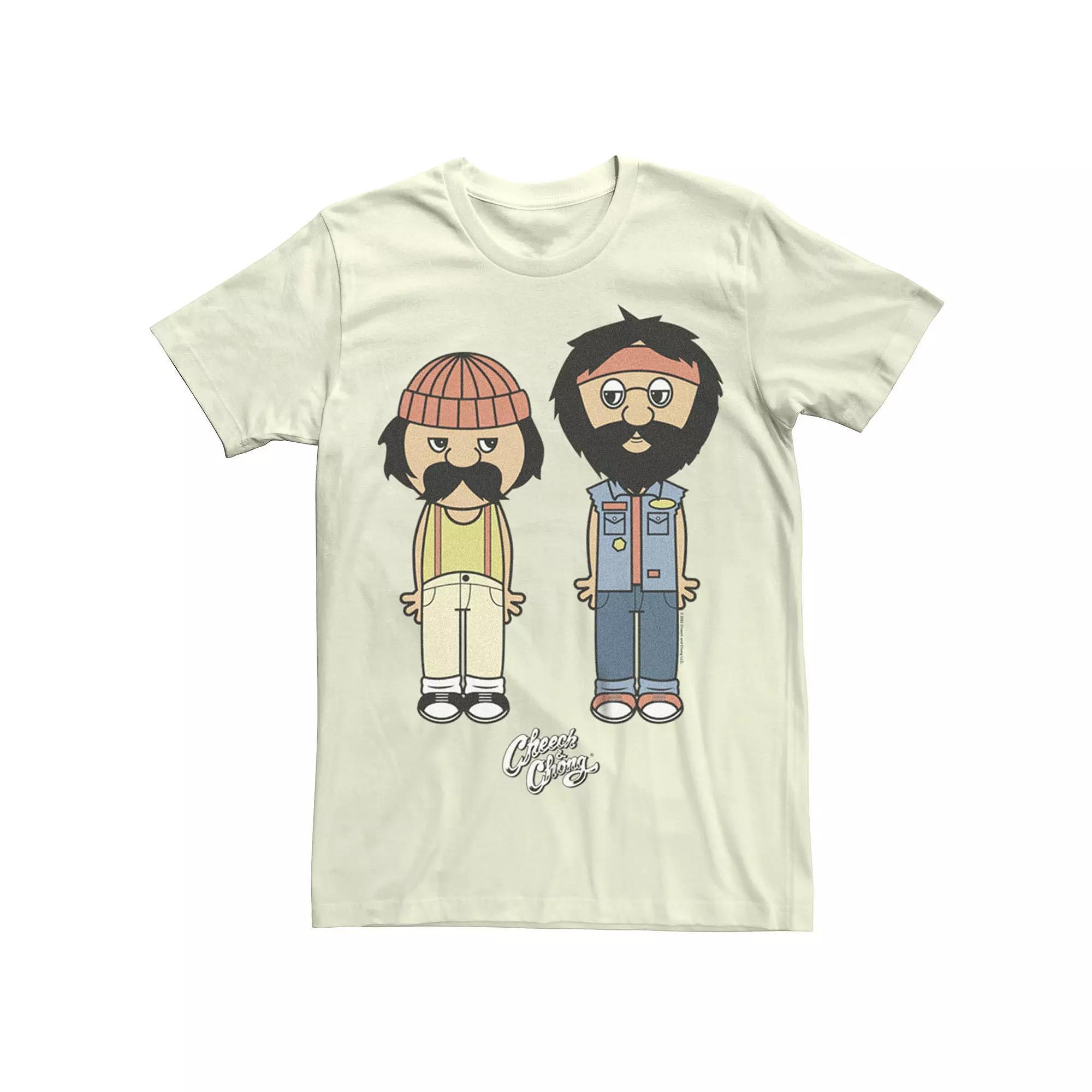 Men's Cheech And Chong Cartoon Characters Tee, Size: Medium, Natural Product Image