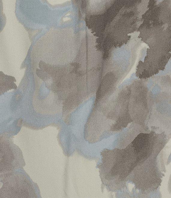 Calvin Klein Floral Printed Matte Jersey Pleated Crew Neck Cami Product Image