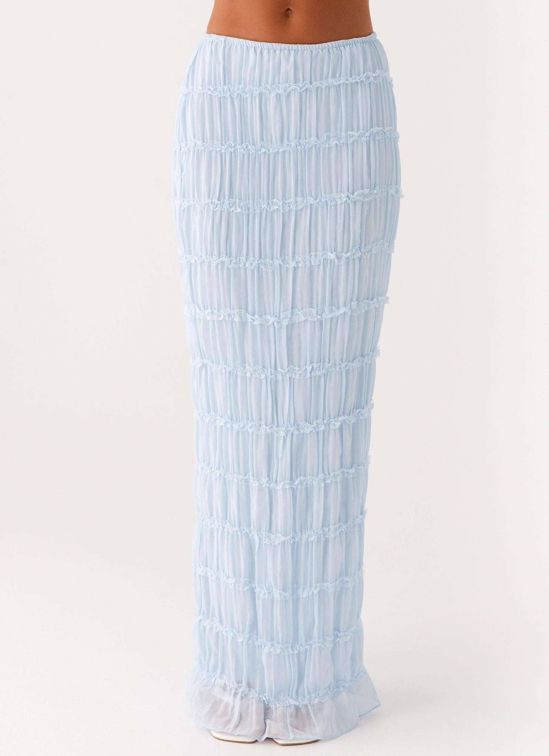 Daydreaming Low Rise Maxi Skirt - Blue Product Image