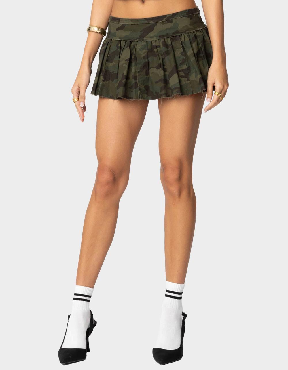 EDIKTED Camo Pleated Mini Skort Product Image