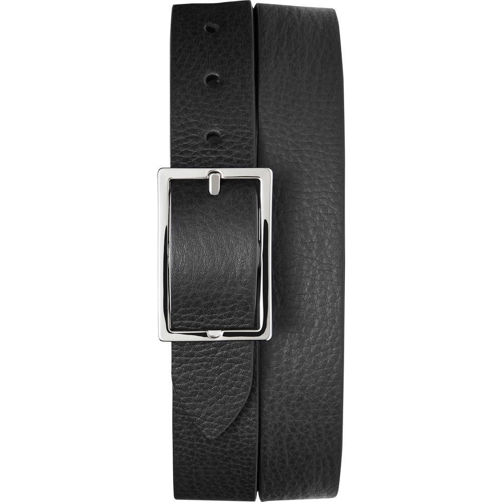 SHINOLA Men's Reversible Rectangular-buckle Leather Belt In Black Product Image