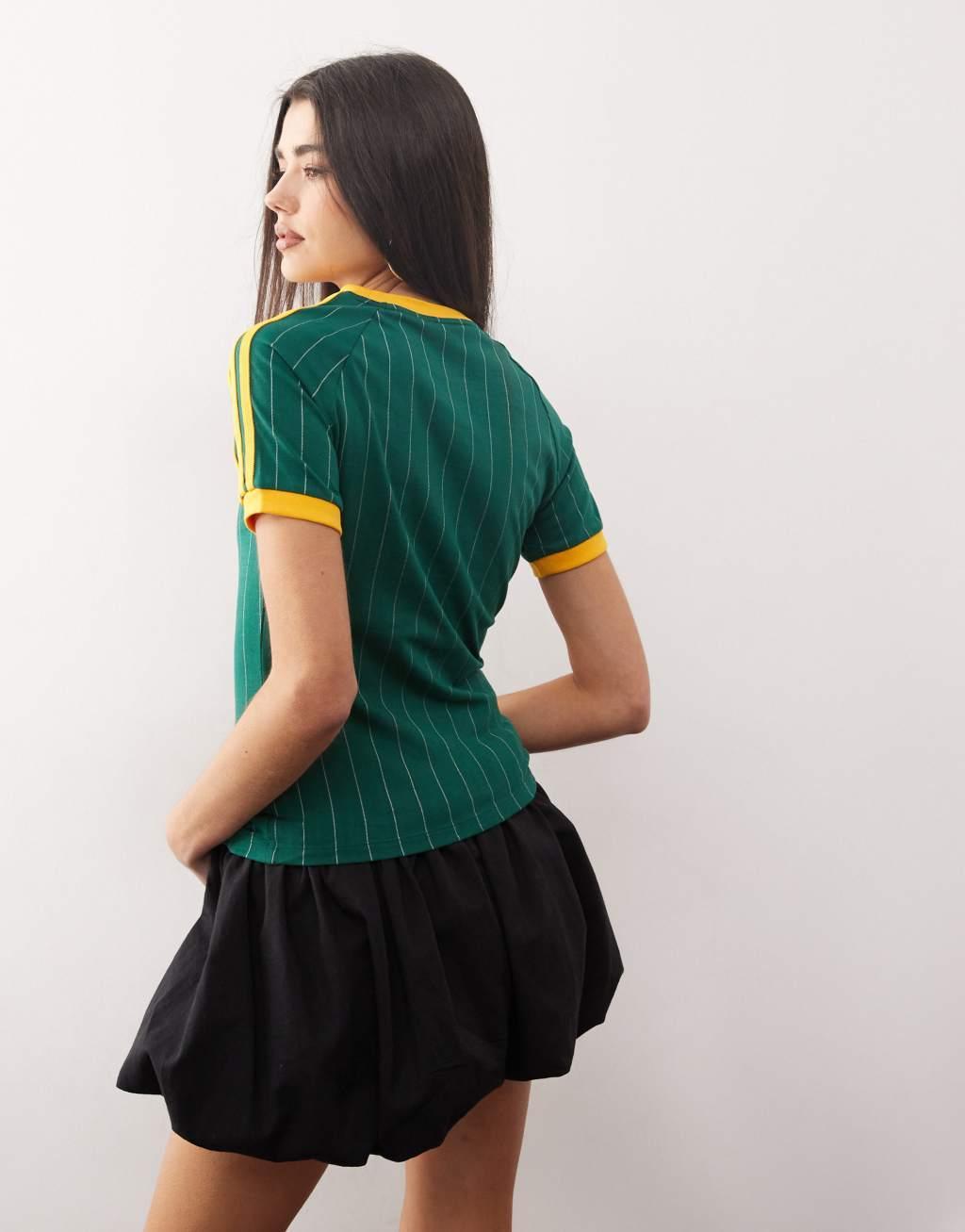 adidas Originals Cali t-shirt in collegiate green Product Image