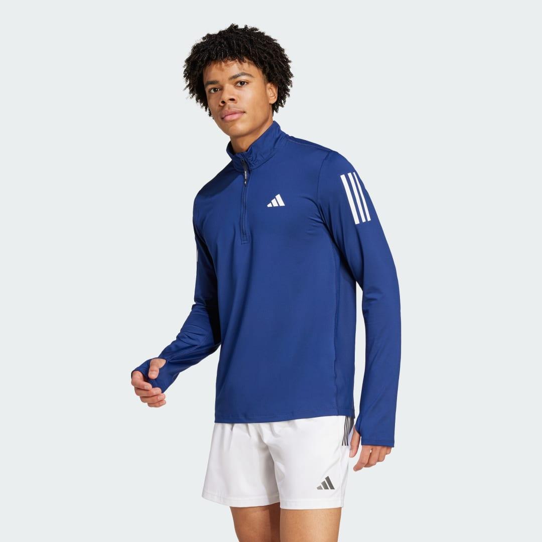 adidas Own the Run Half-Zip Jacket Black S Mens Product Image