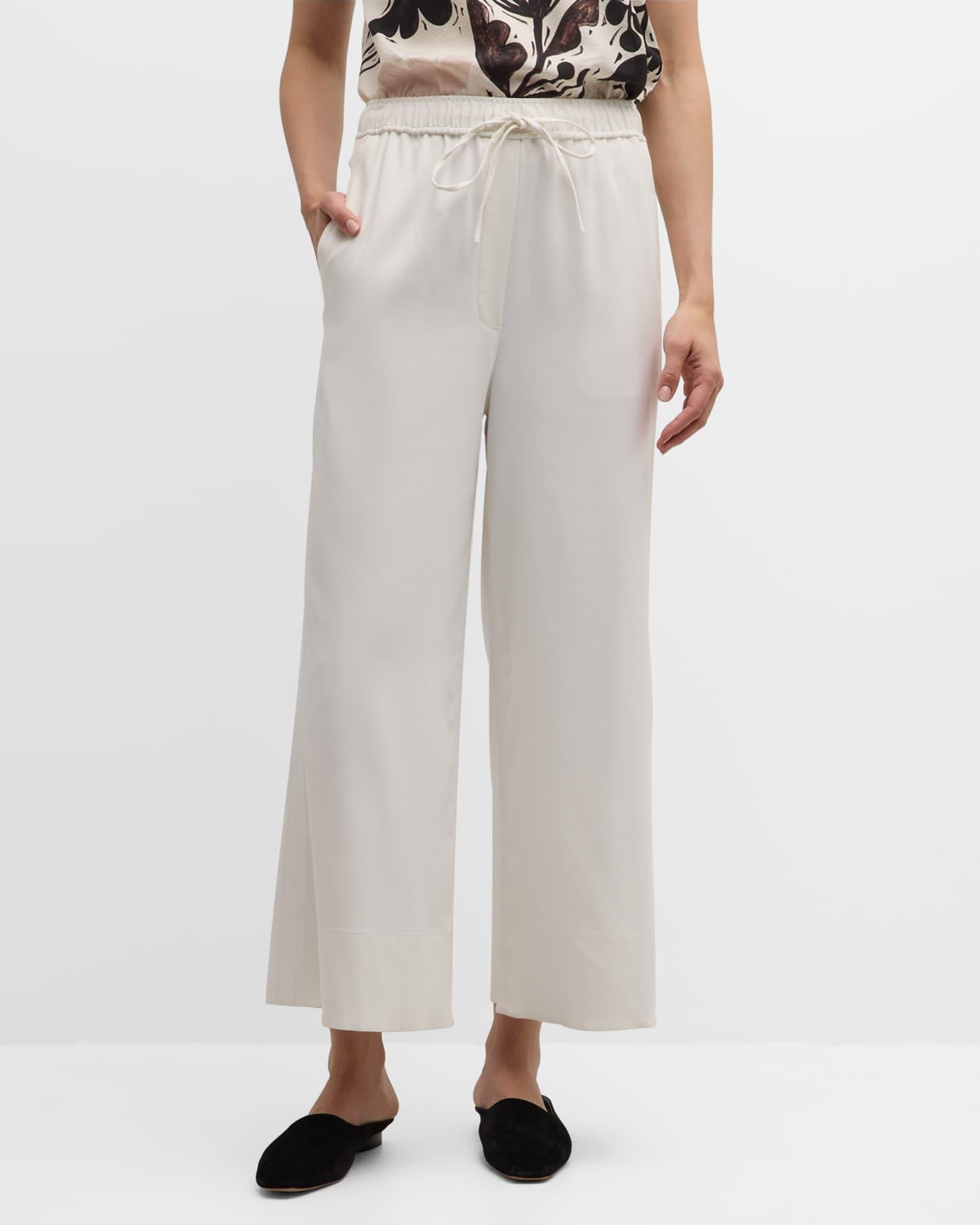 Italian Stretch Twill Straight-Leg Ankle Pull-On Pants Product Image