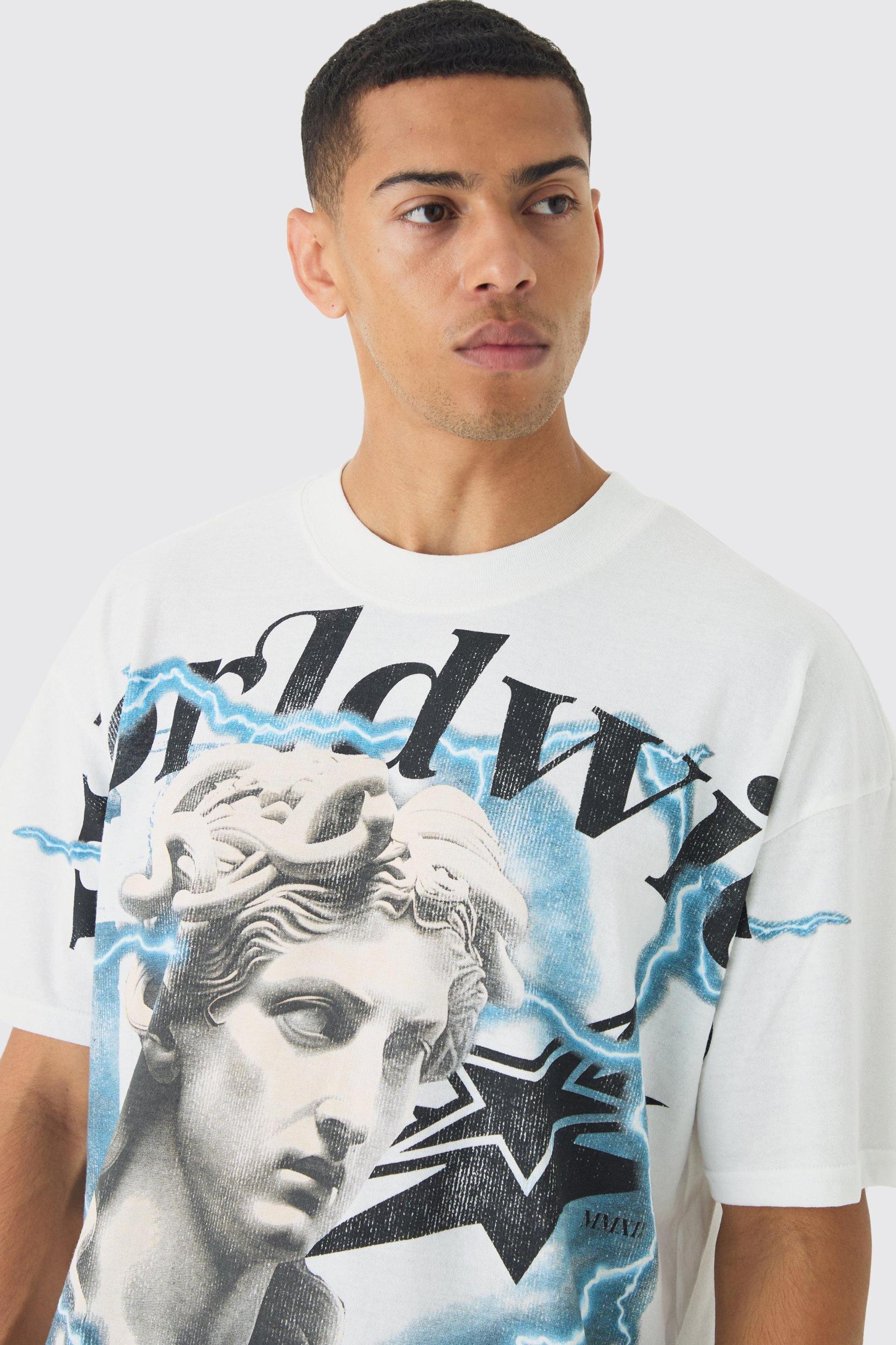 Oversized Renaissance Over Seams T-shirt | boohooMAN USA Product Image