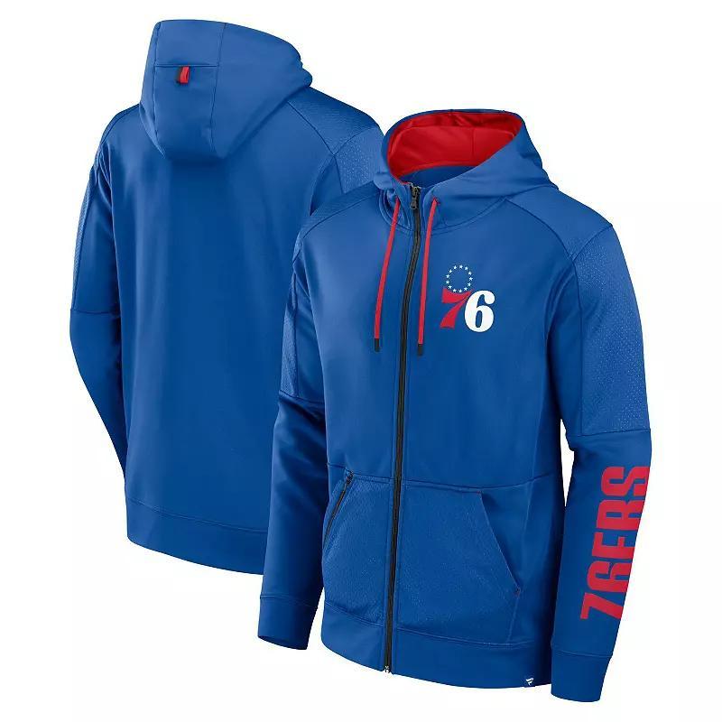 Men's Fanatics  Royal Philadelphia 76ers Baller Defender Performance Full-Zip Hoodie, Size: XL, 76r Blue Product Image