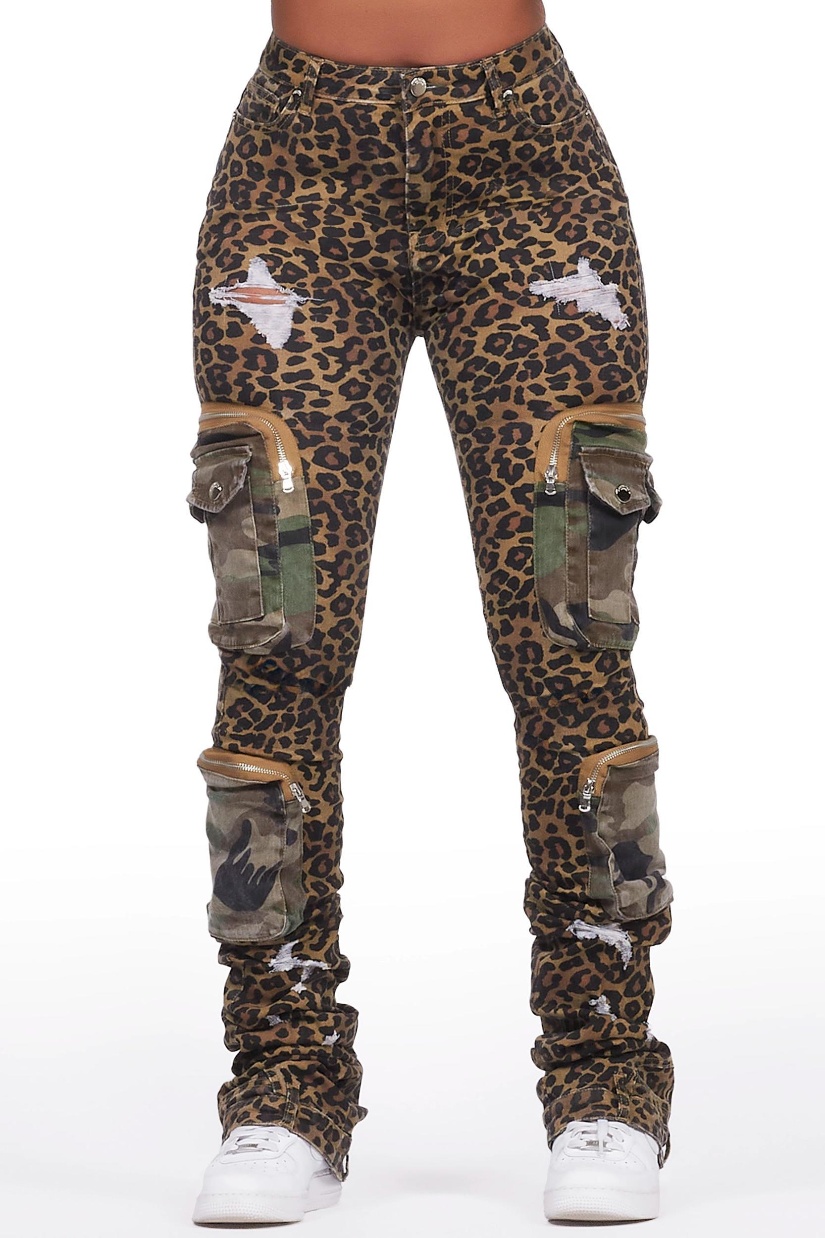Alisson Cheetah Cargo Super Stacked Jean Female Product Image