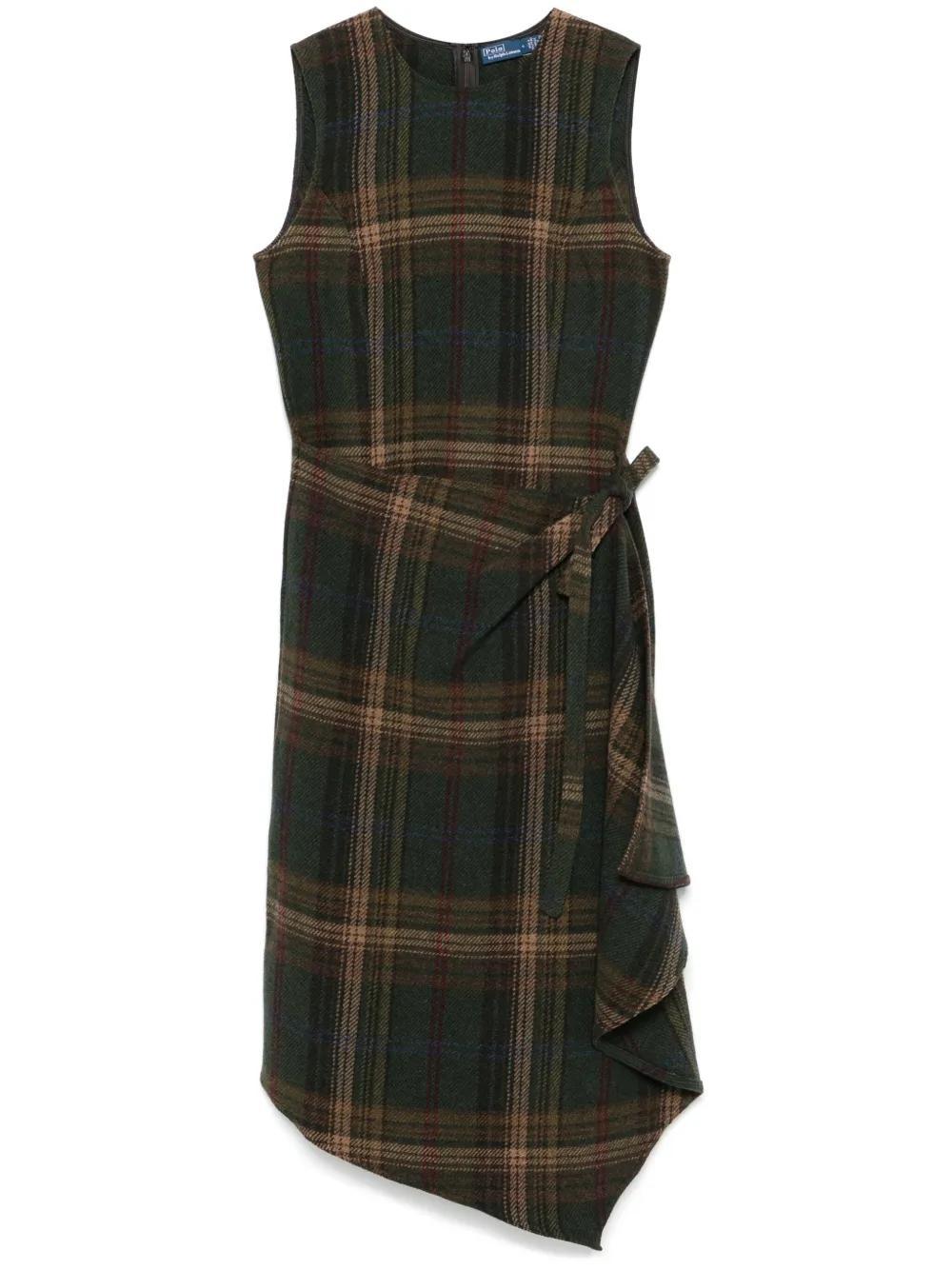 plaid-check midi dress Product Image