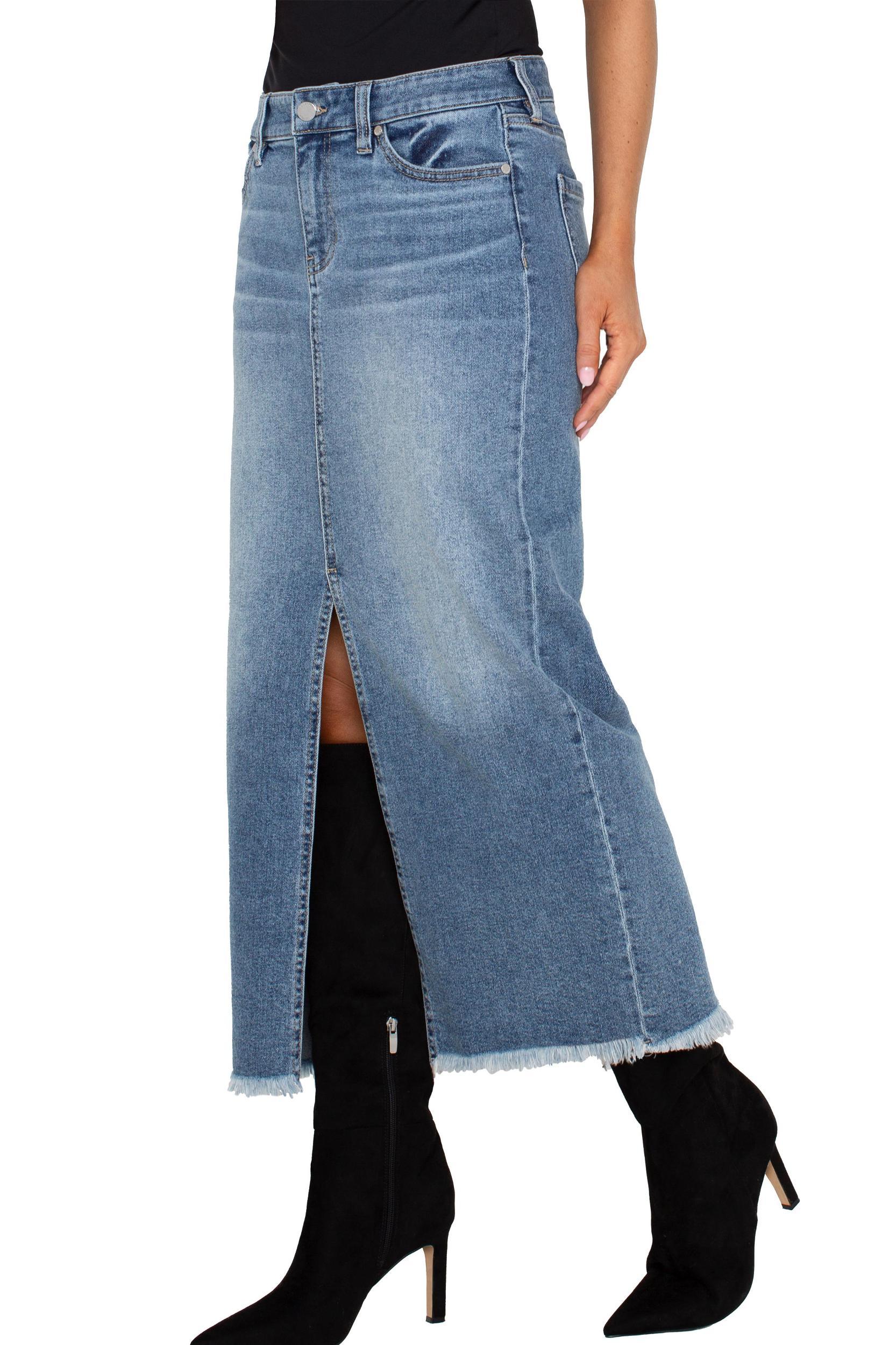 5-Pocket Front Slit Maxi Skirt Product Image