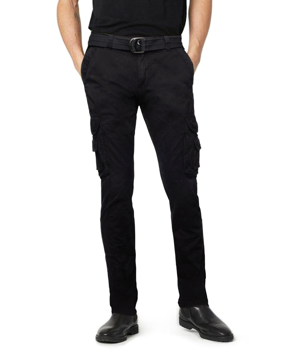 Mens Xray Slim-Fit Belted Cargo Pants Green Product Image