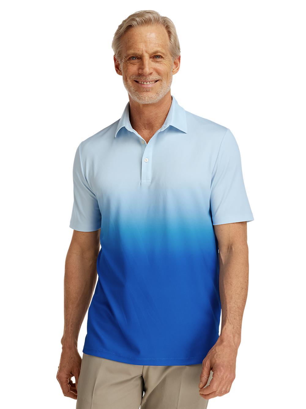 Performance Blend Three Button Polo - Blue Product Image