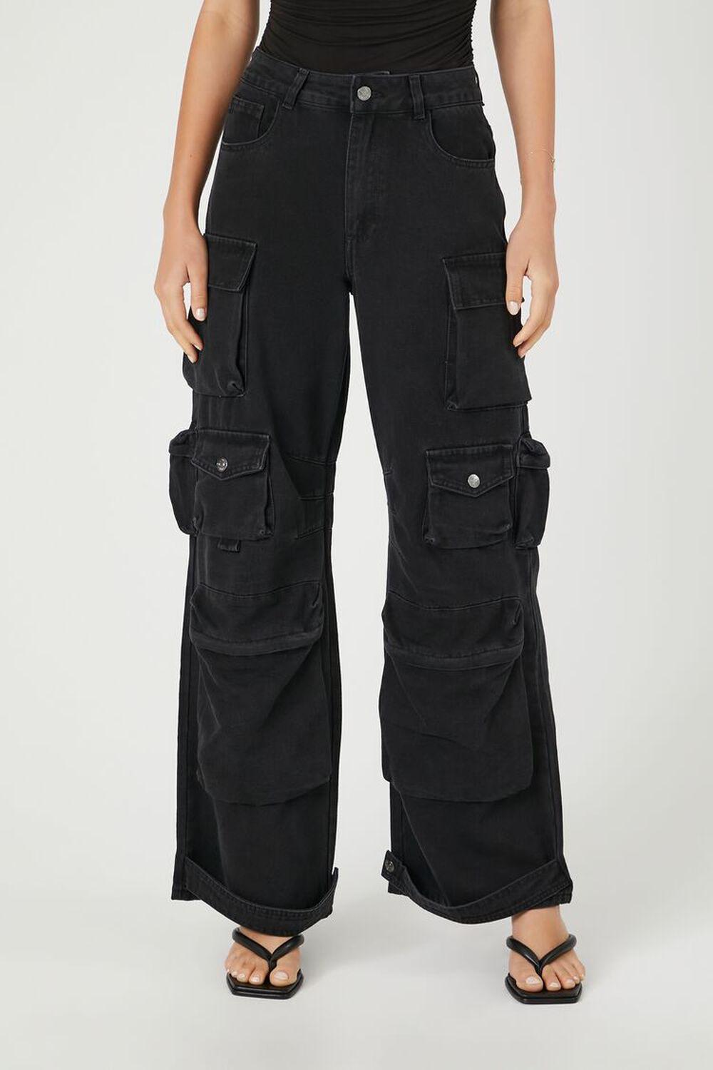 High-Rise Cargo Jeans | Forever 21 Product Image