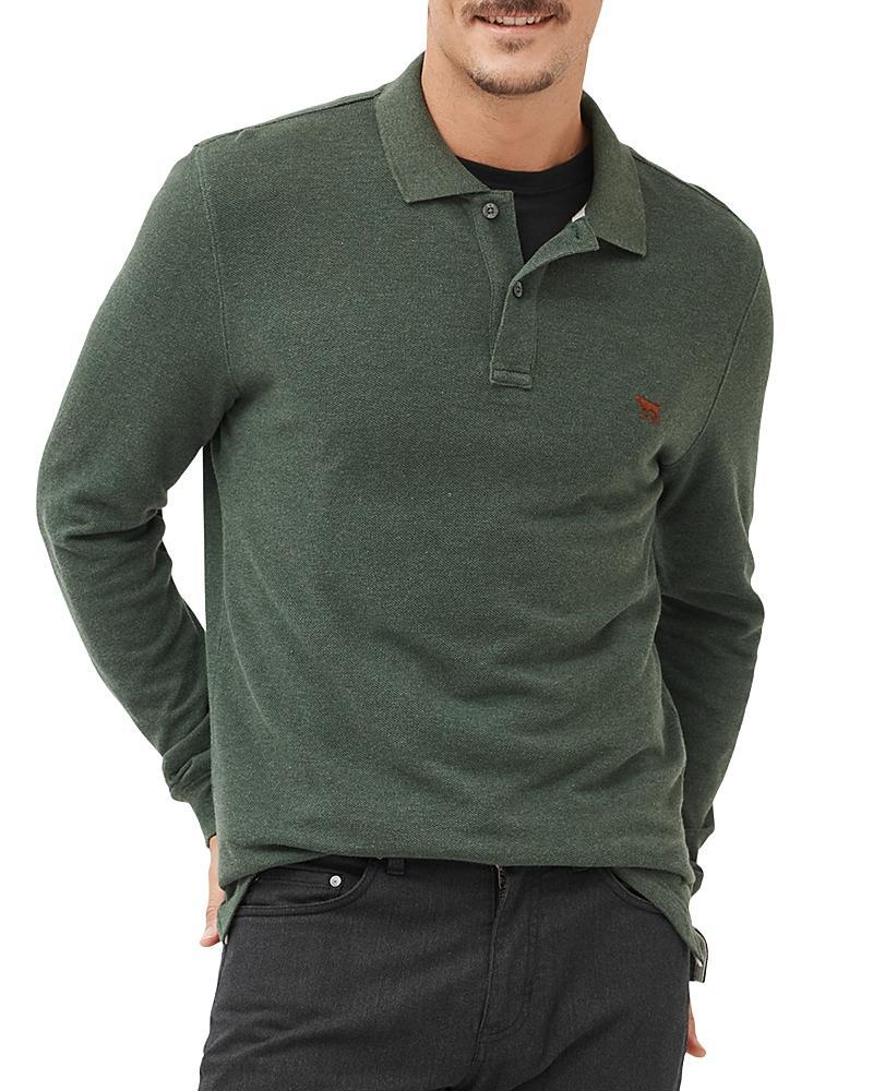 Mens Long-Sleeve Pique Polo Shirt Product Image
