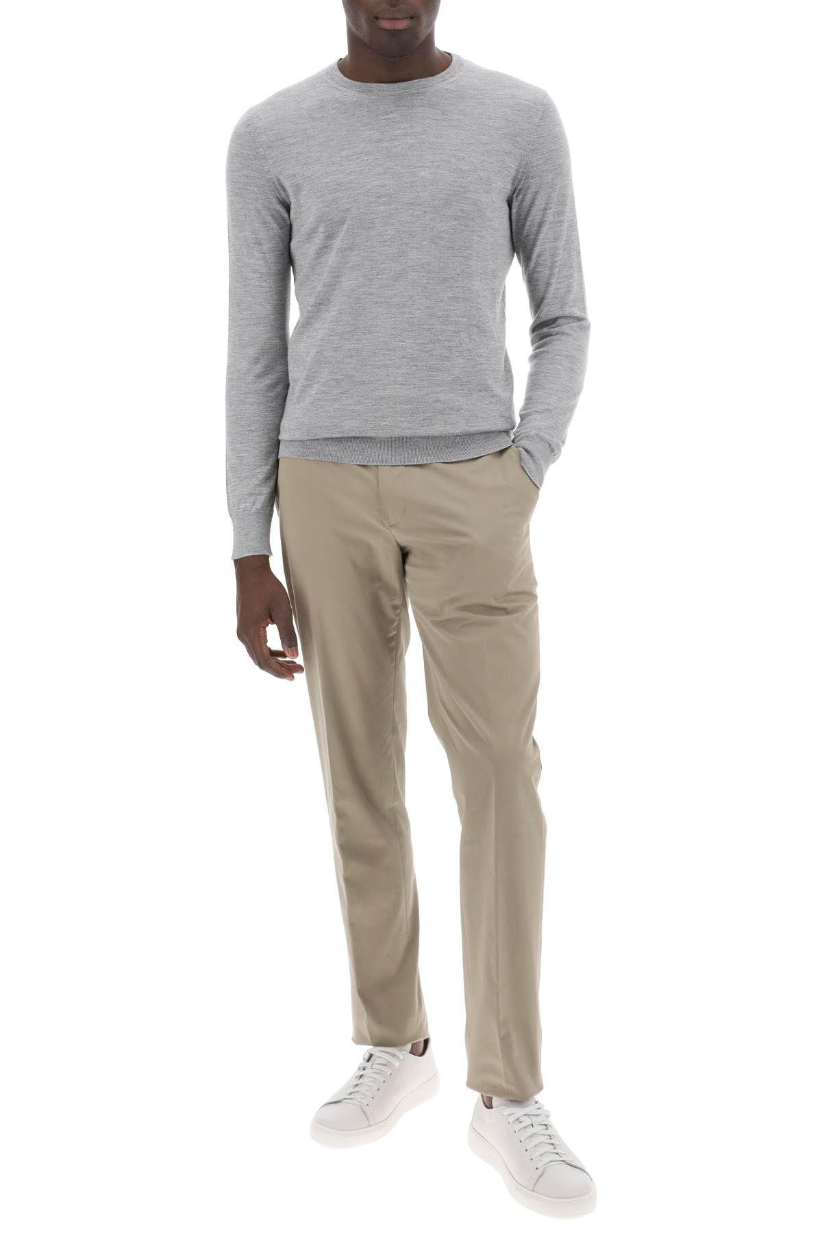 ZEGNA Cashseta Crew-neck Sweater In Grey Product Image