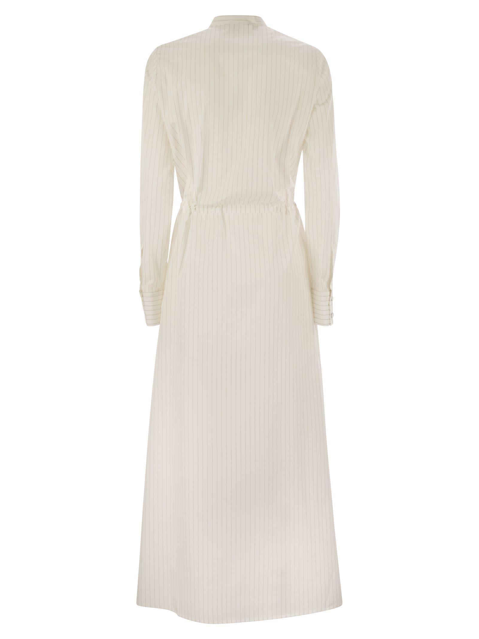 FABIANA FILIPPI Long Cotton Chemisier Dress In White Product Image