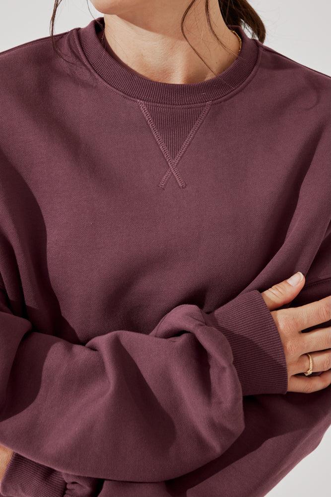 Cloud Crewneck Sweater - Merlot Product Image