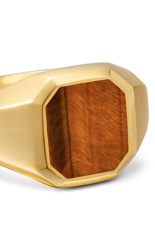 Mens Streamline Signet Ring in 18K Yellow Gold, 14MM Product Image