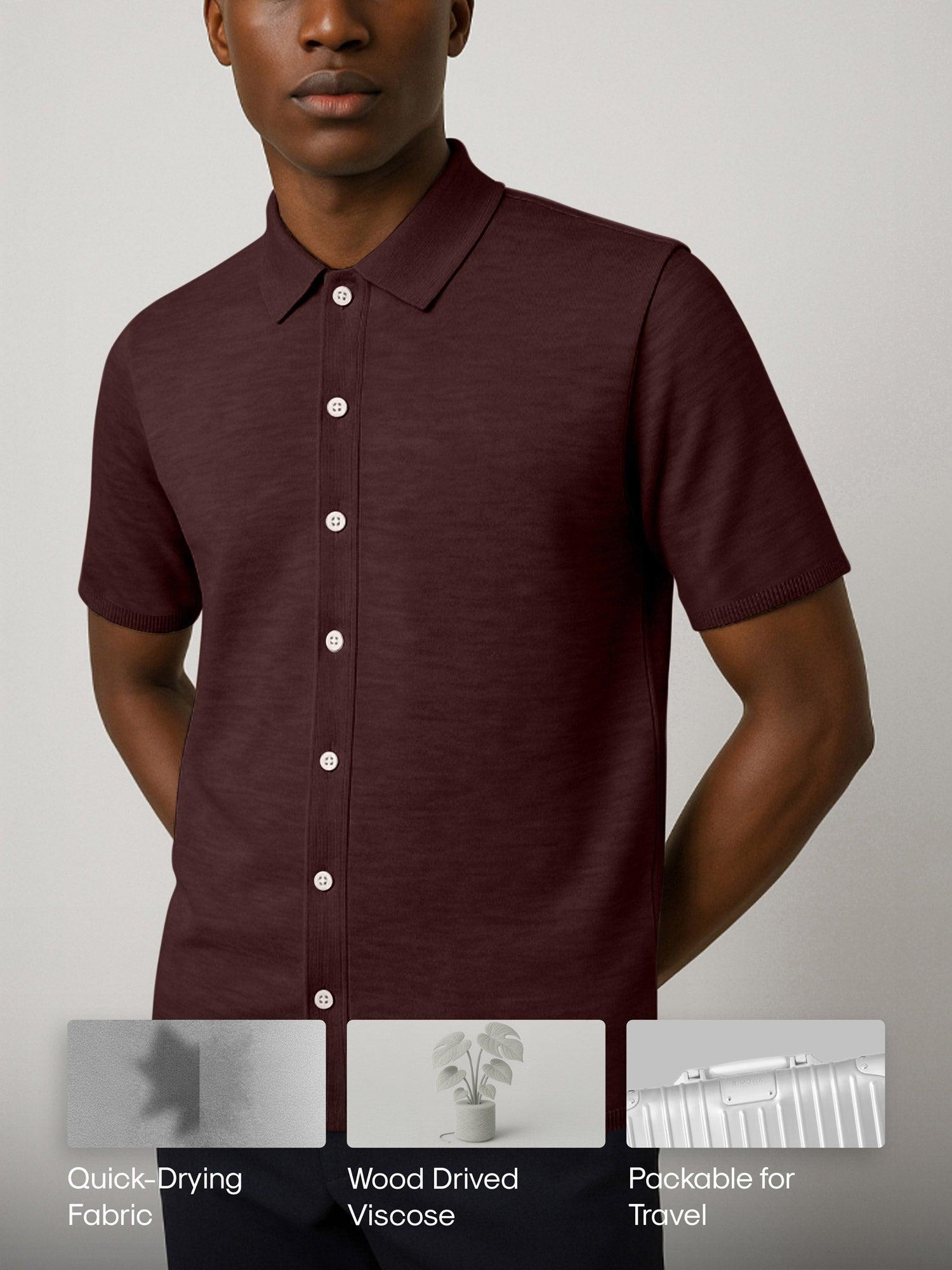 Men's Labs 3D Print-Knit Short Sleeve Shirt - Slate Grey Product Image