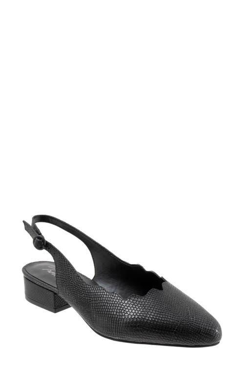 Trotters Joselyn Scalloped Leather Block Heel Slingback Pumps Product Image