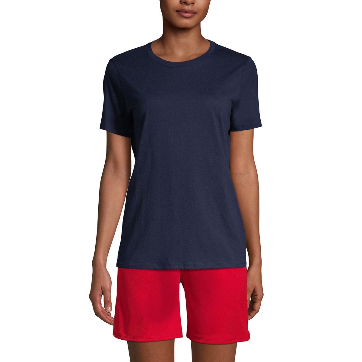 Women's Lands' End Short Sleeve Essential Tee, Size: Medium, White Product Image