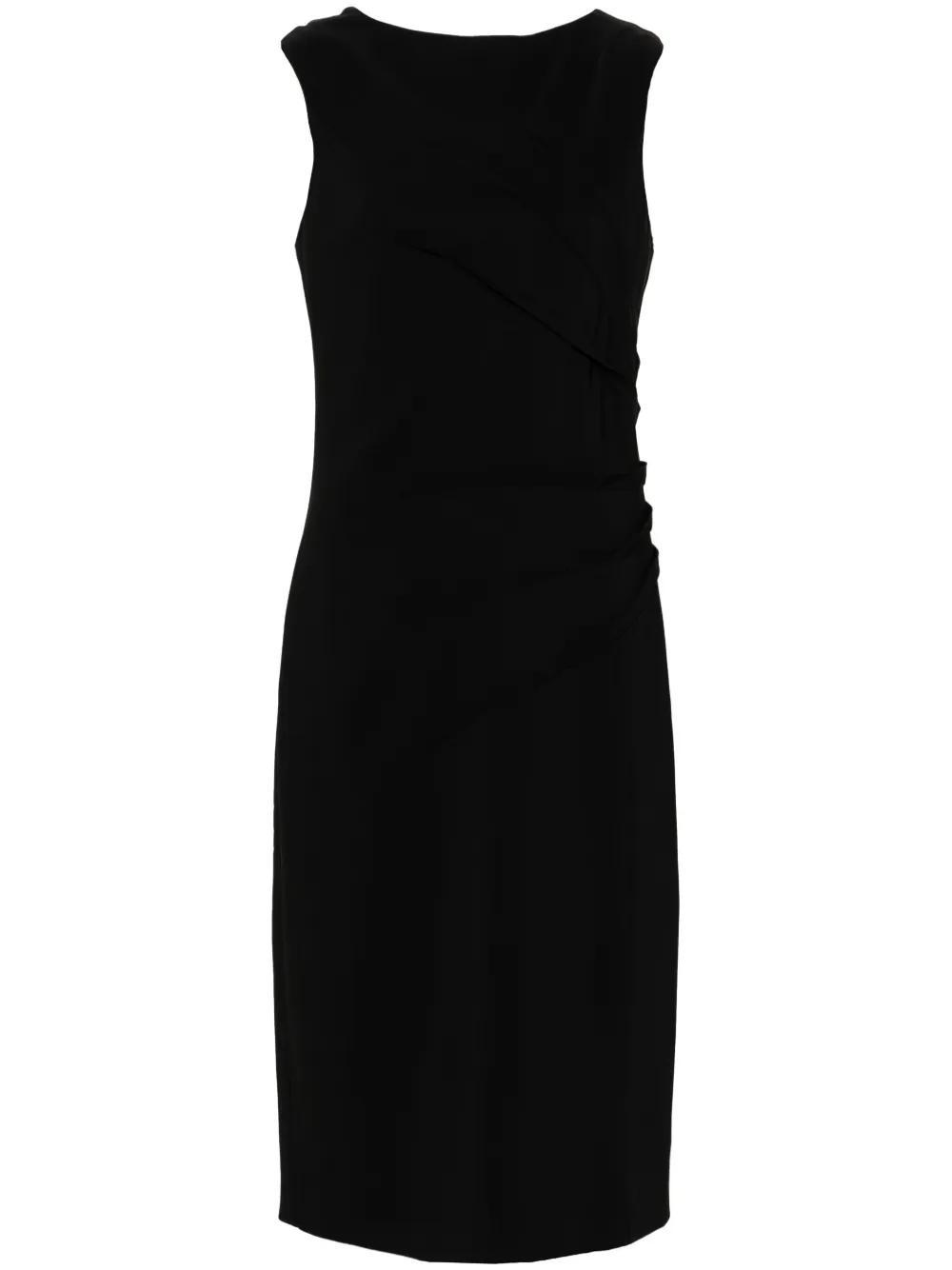 ALBERTA FERRETTI Pleat-detail Midi Dress In Black Product Image