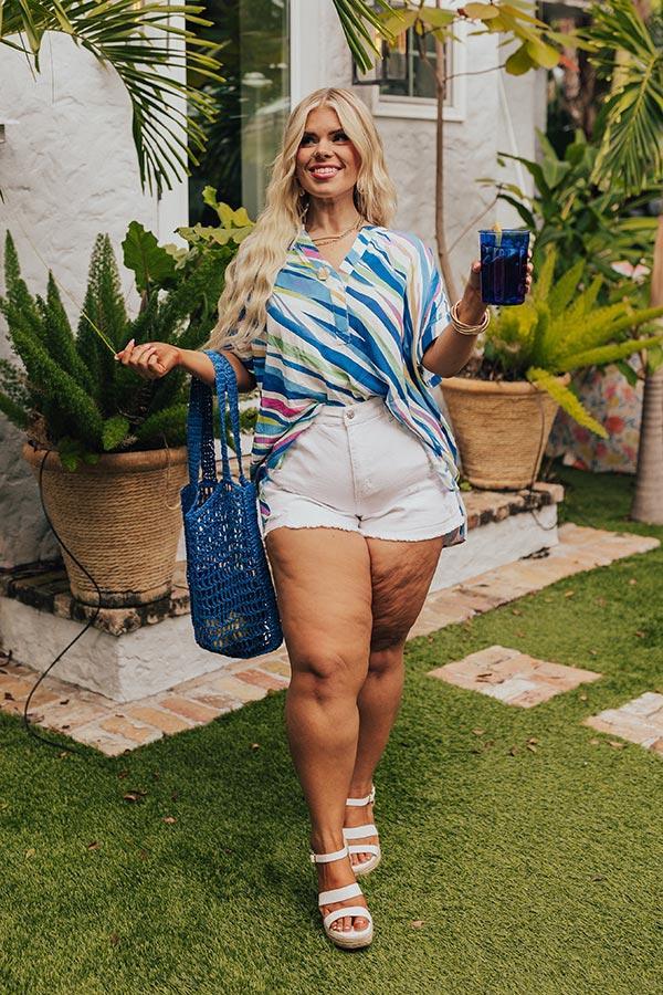 Sorbet Summer Shift Top in Blue Curves Product Image