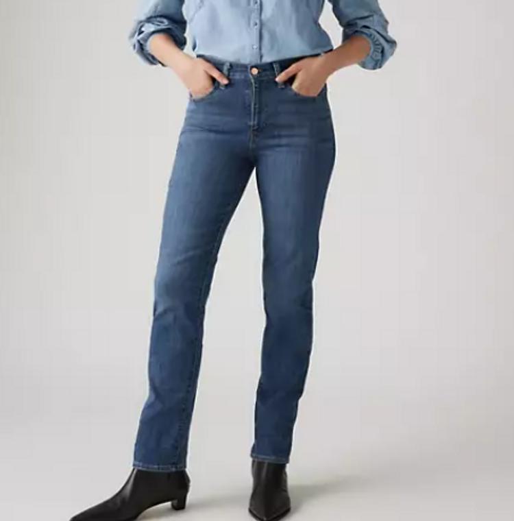 Levi's® Ladies' 724 HR Slim Straight Leg Jeans in Way Way Back Product Image