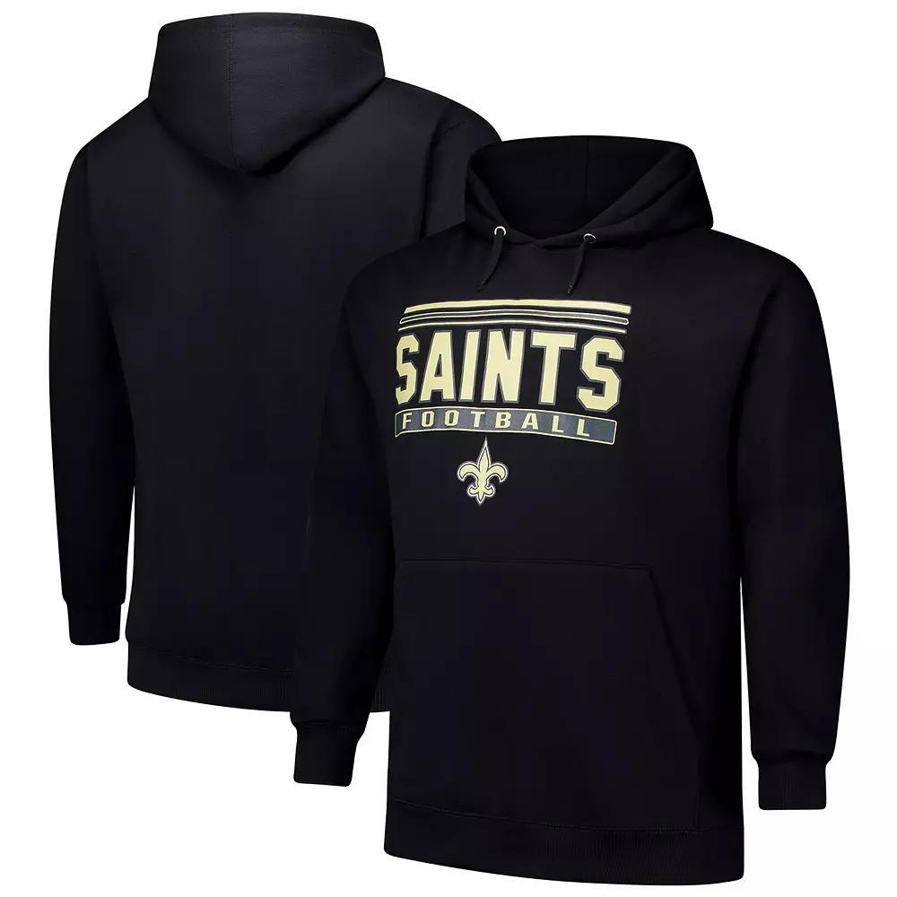 Men's Fanatics Black New Orleans Saints Big & Tall Pop Pullover Hoodie, Size: 3XB Product Image