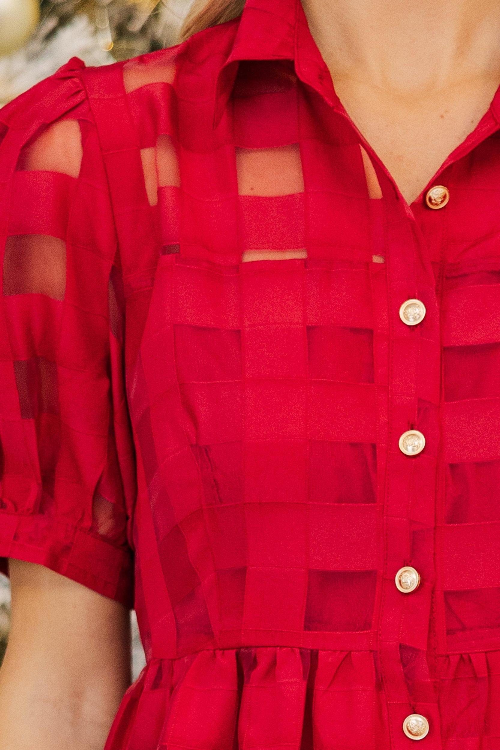 So Worth It Organza Button Down Midi Dress Female Product Image