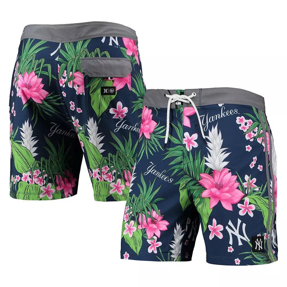 Men's Hurley x '47 Navy New York Yankees Phantom Tailgate Swim Shorts, Size: 31, Blue Product Image