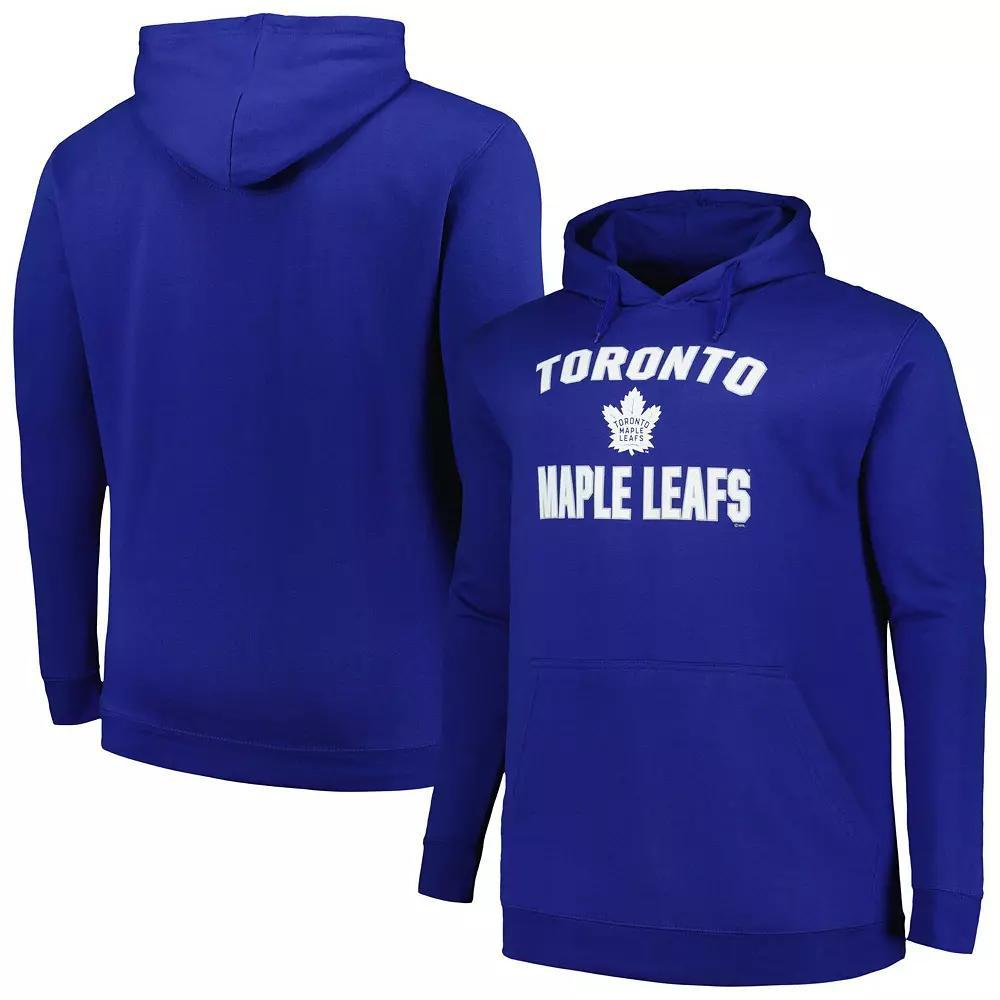 Mens Profile Blue Toronto Maple Leafs Big & Tall Arch Over Logo Pullover Hoodie Product Image