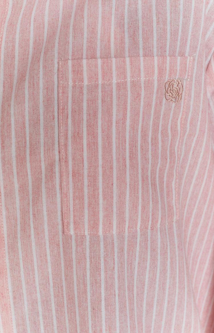The Sarah Shirt Pink Pinstripe Product Image