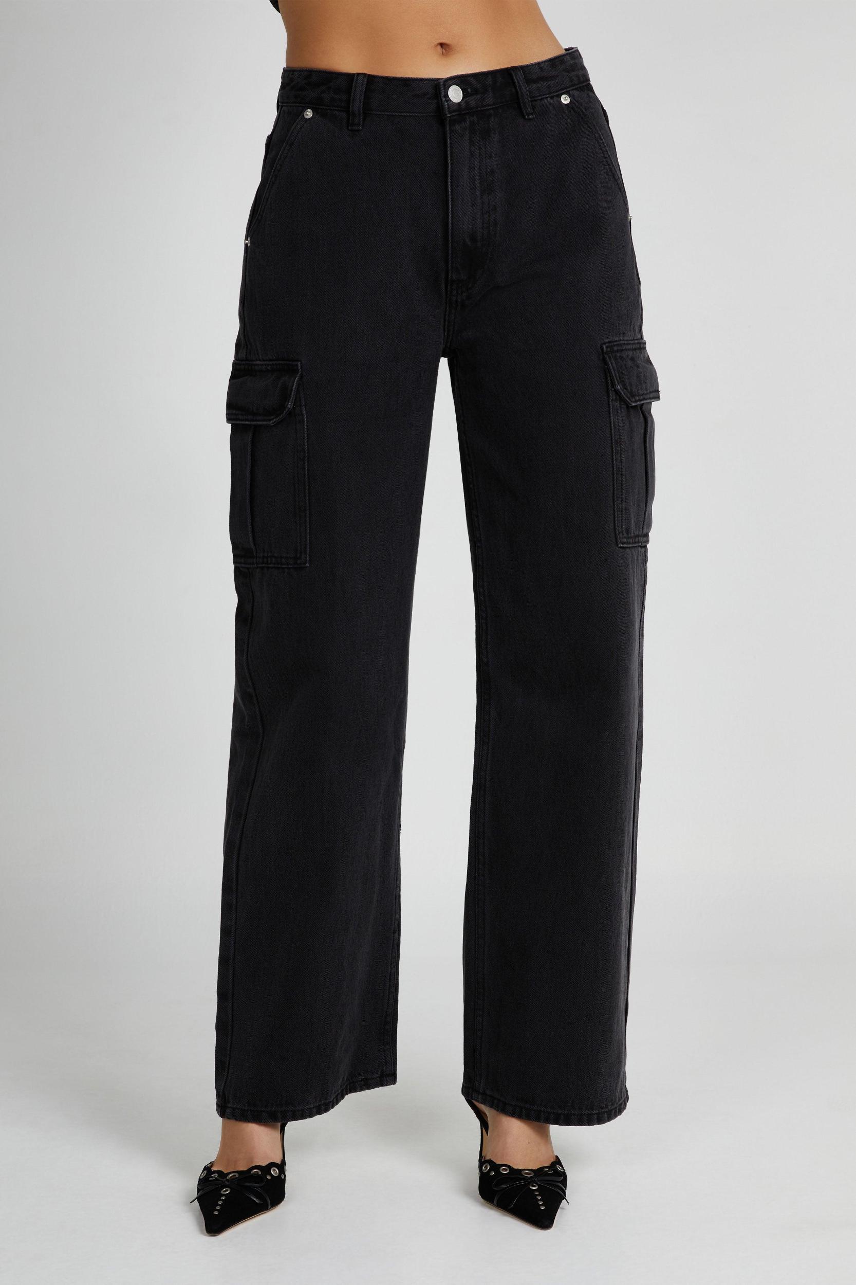 Jagger Mid Rise Oversized Denim Jean - Washed Black Product Image