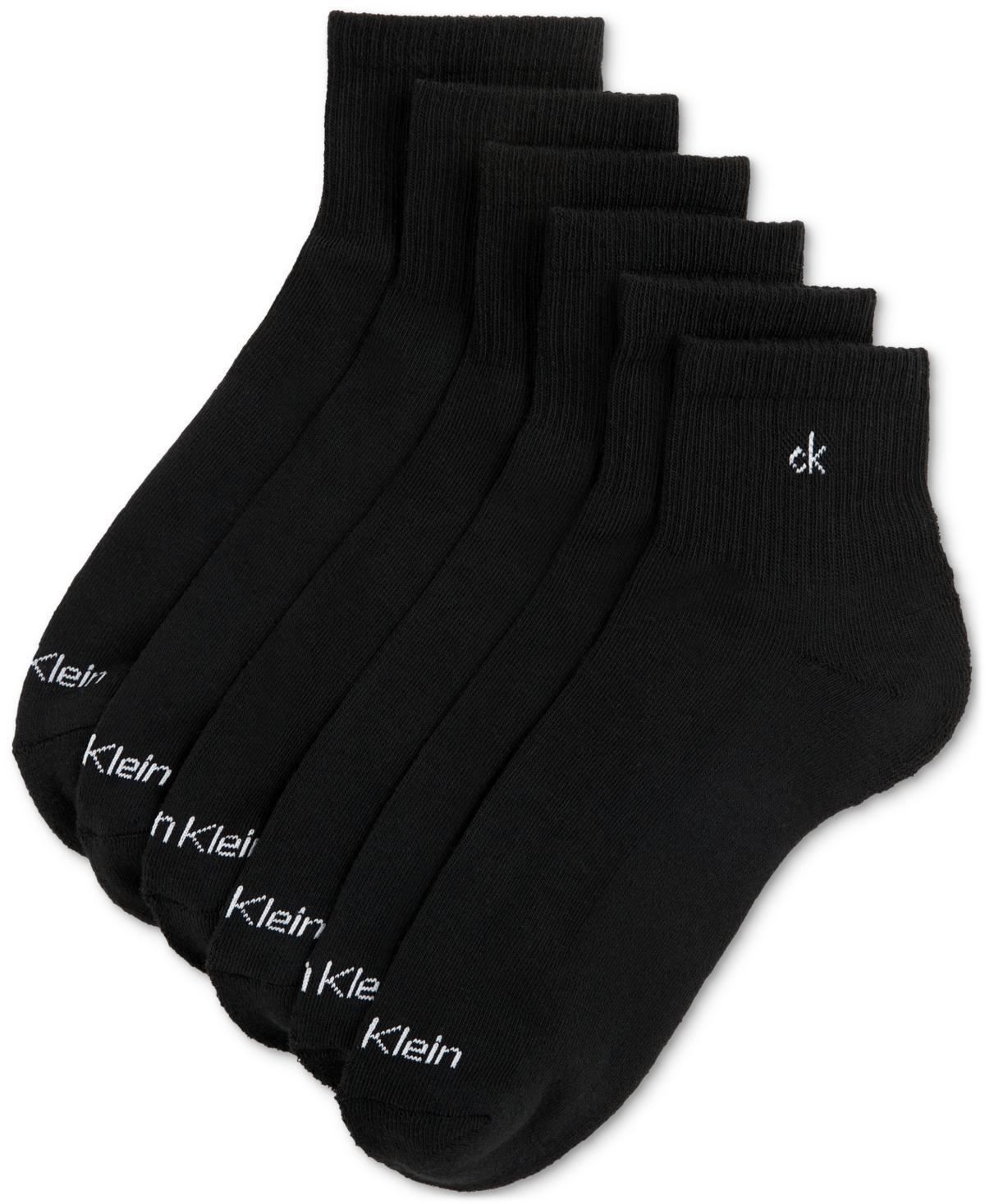 Calvin Klein Athleisure Mens Solid Cushion Quarter Socks, Six Pairs Product Image
