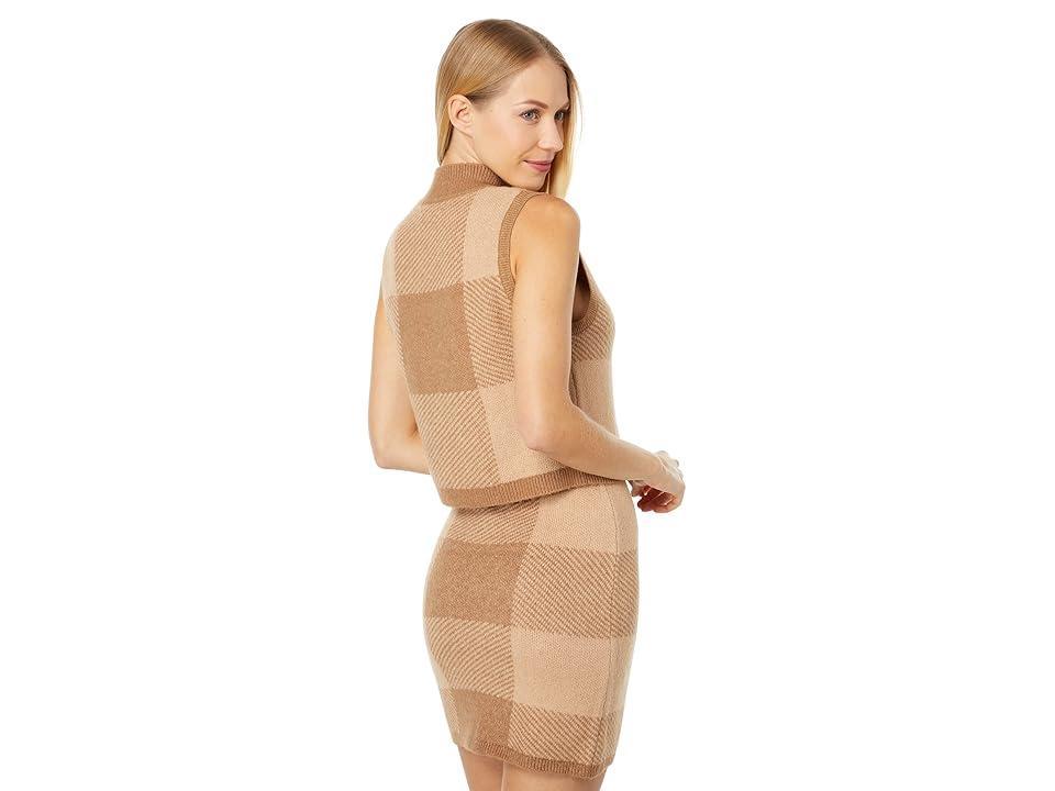 Lost + Wander Nature School Crop Top (Camel Gingham) Women's Clothing Product Image