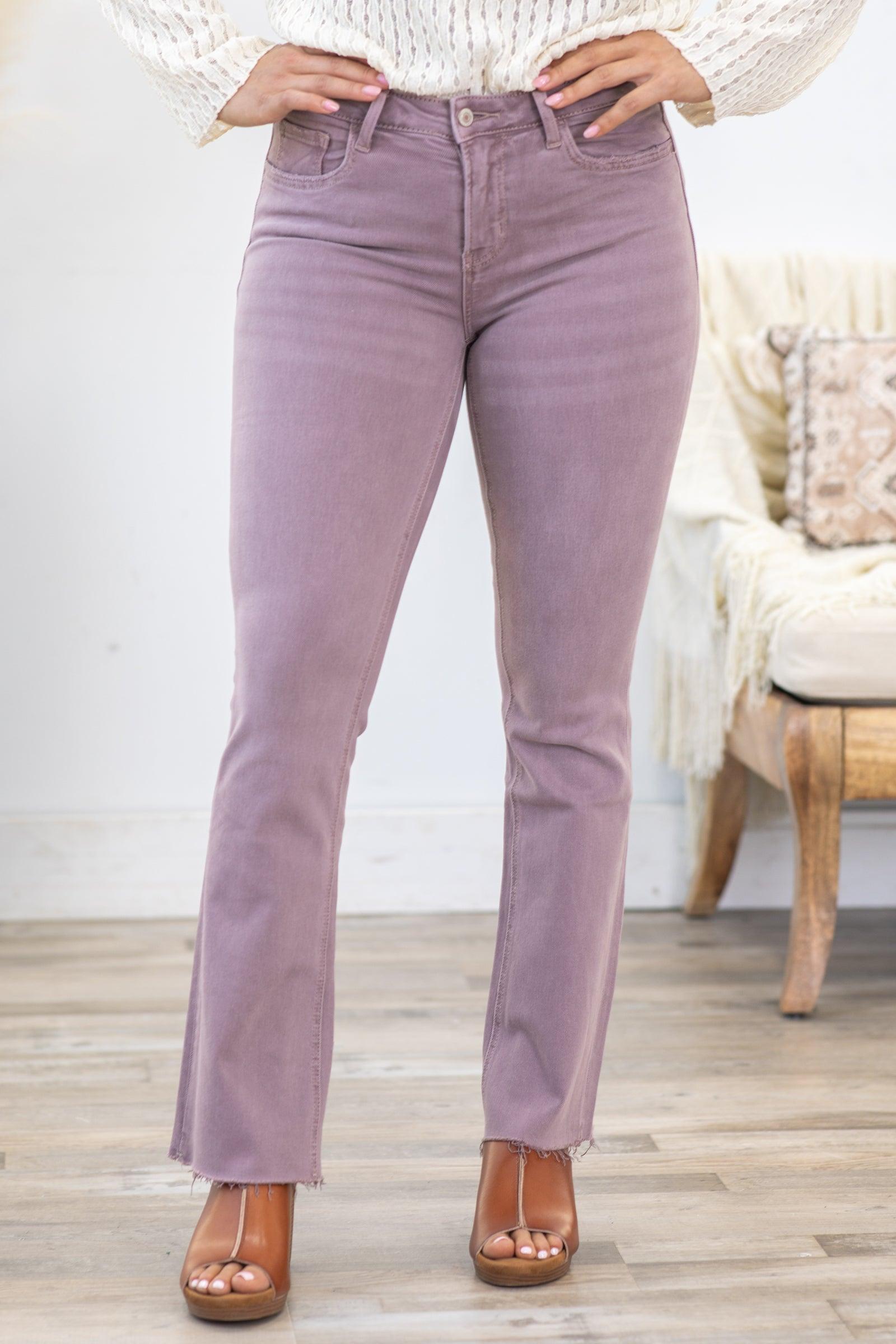 Lovervet Mid Rise Raw Hem Bootcut Jeans Product Image