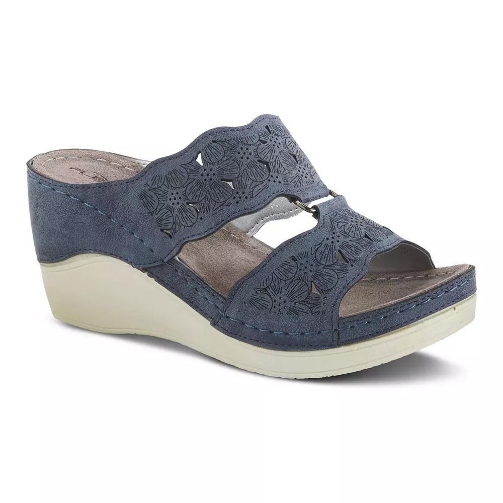 Flexus by Spring Step Dreiser Women's Wedge Sandals, Size: 37, Blue Product Image