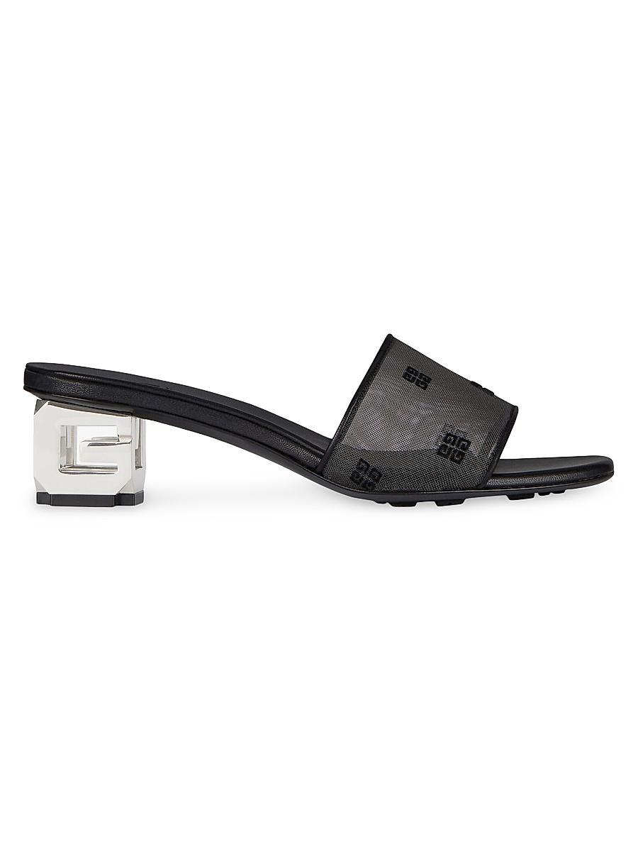 Womens G Cube Mules in 4G Transparent Mesh Product Image