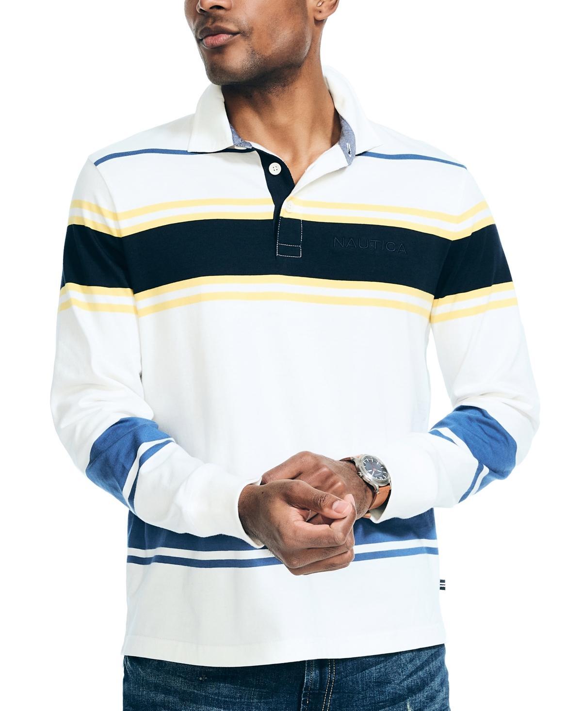 Nautica Long Sleeve Rugby Polo Shirt Seas) Men's Clothing Product Image