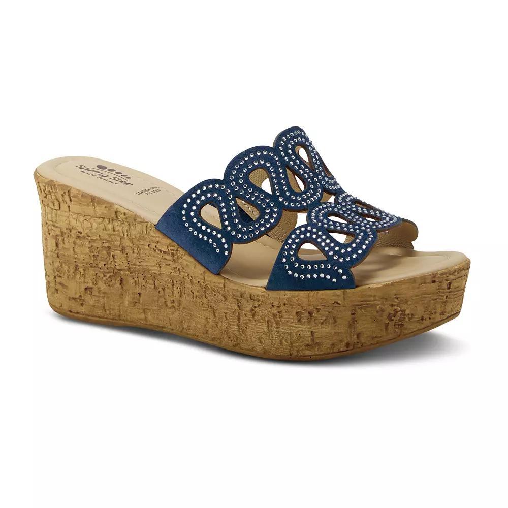 Spring Step Mssteamy Women's Slide Sandals, Size: 37, Blue Suede Product Image