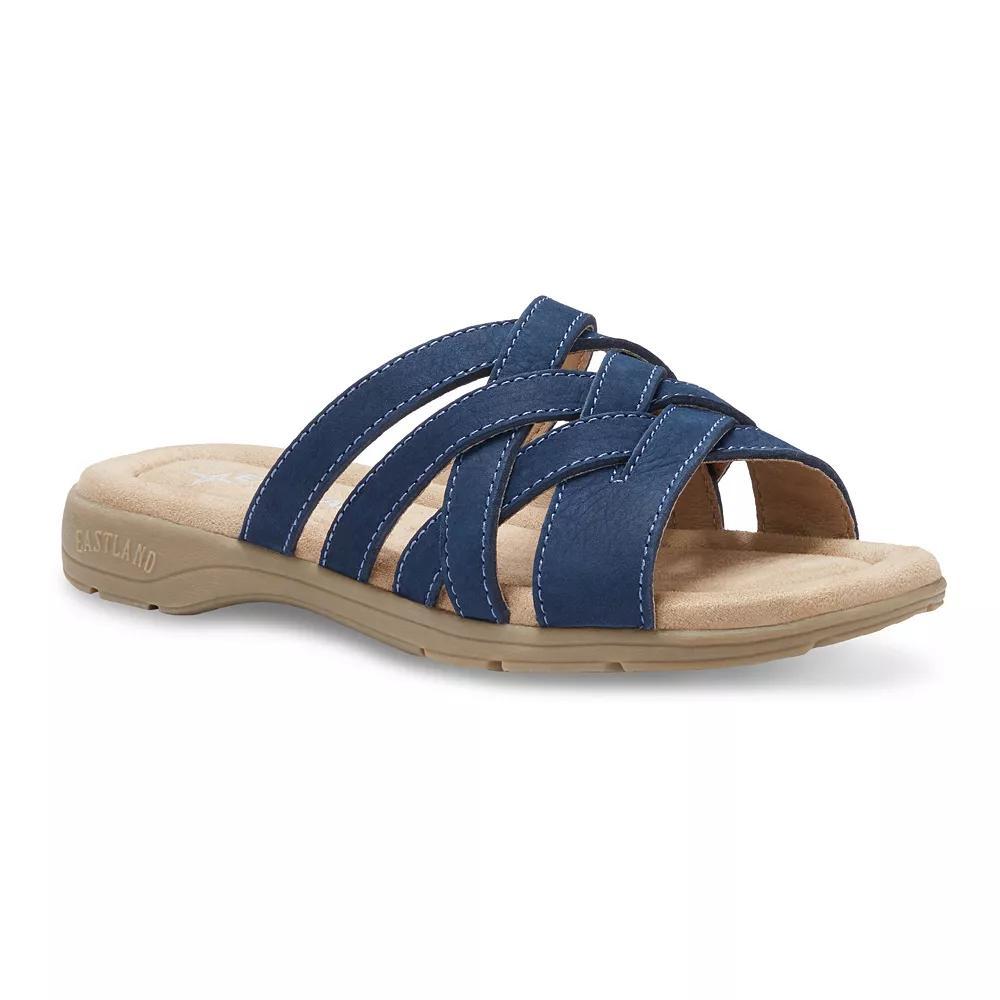 Eastland Hazel Womens Leather Slide Sandals Blue Product Image