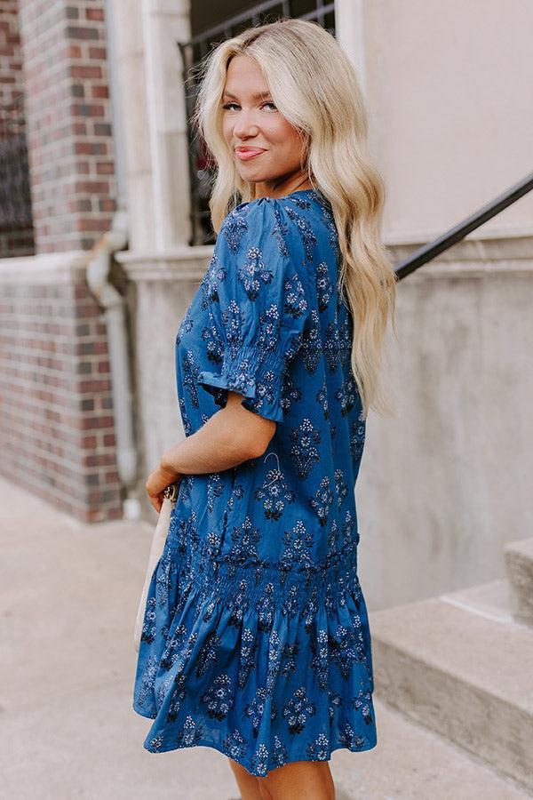 Charleston Trip Floral Mini Dress in Blue Product Image