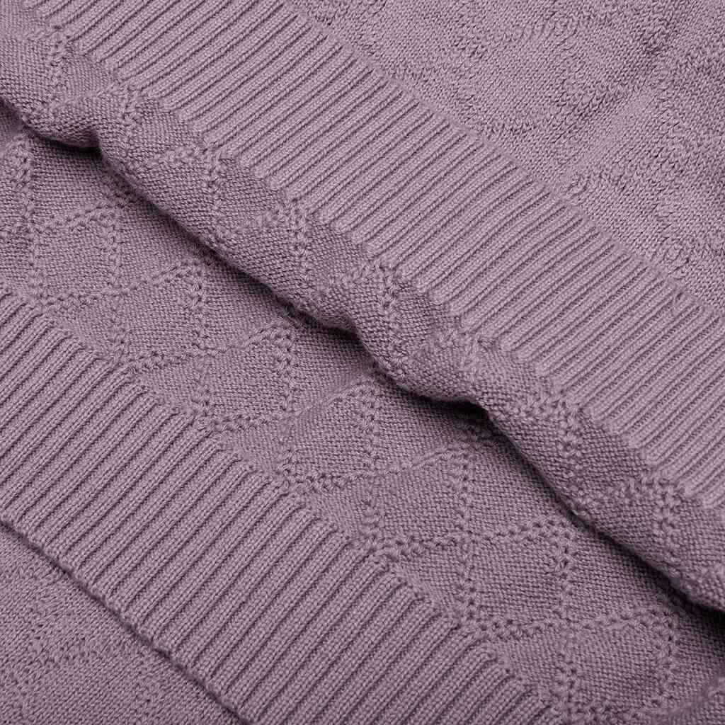 Hogan Pointelle Raglan Sleeve Sweater Polo - Mauve Male Product Image