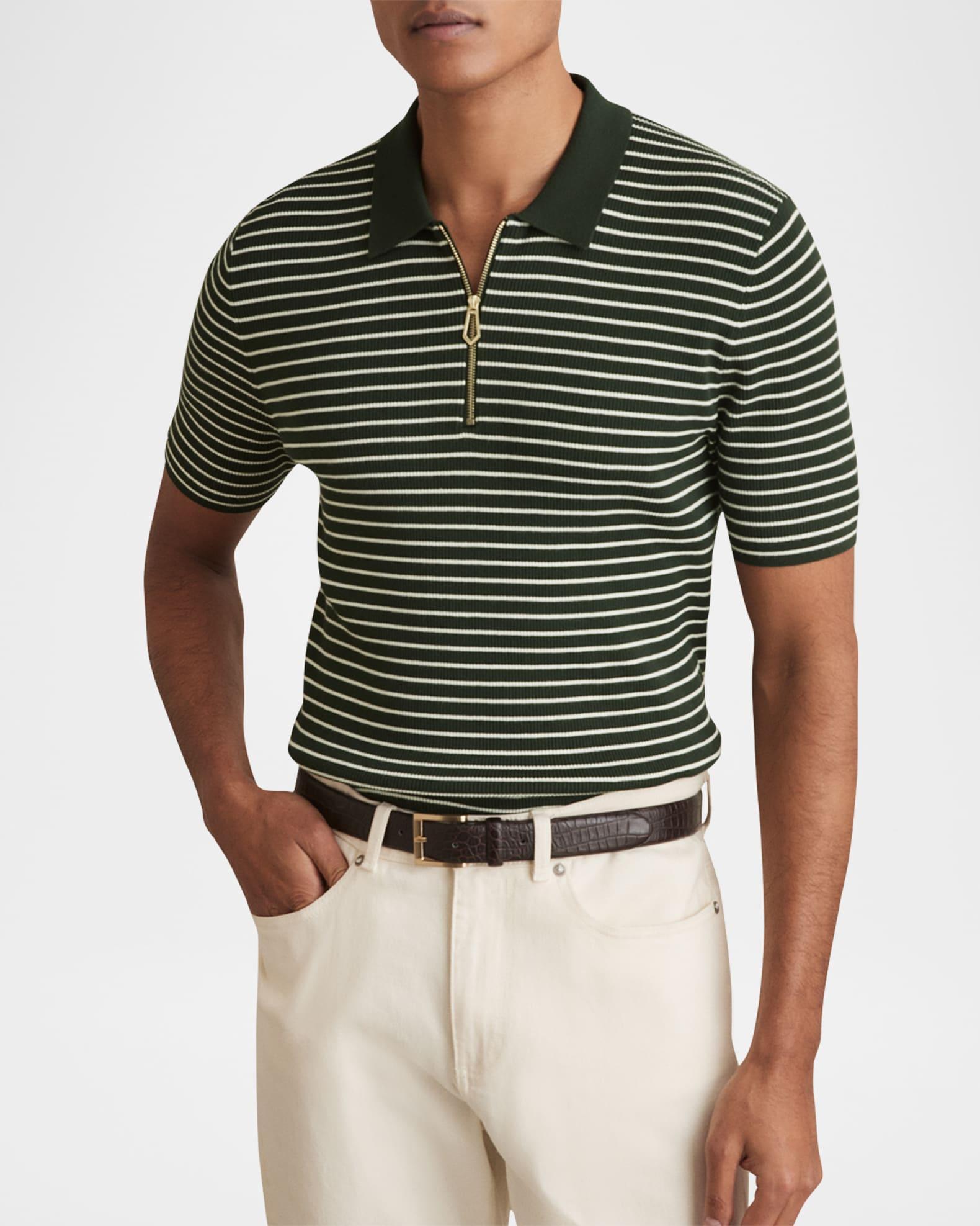 Men's Fallow Striped Half-Zip Polo Sweater Product Image