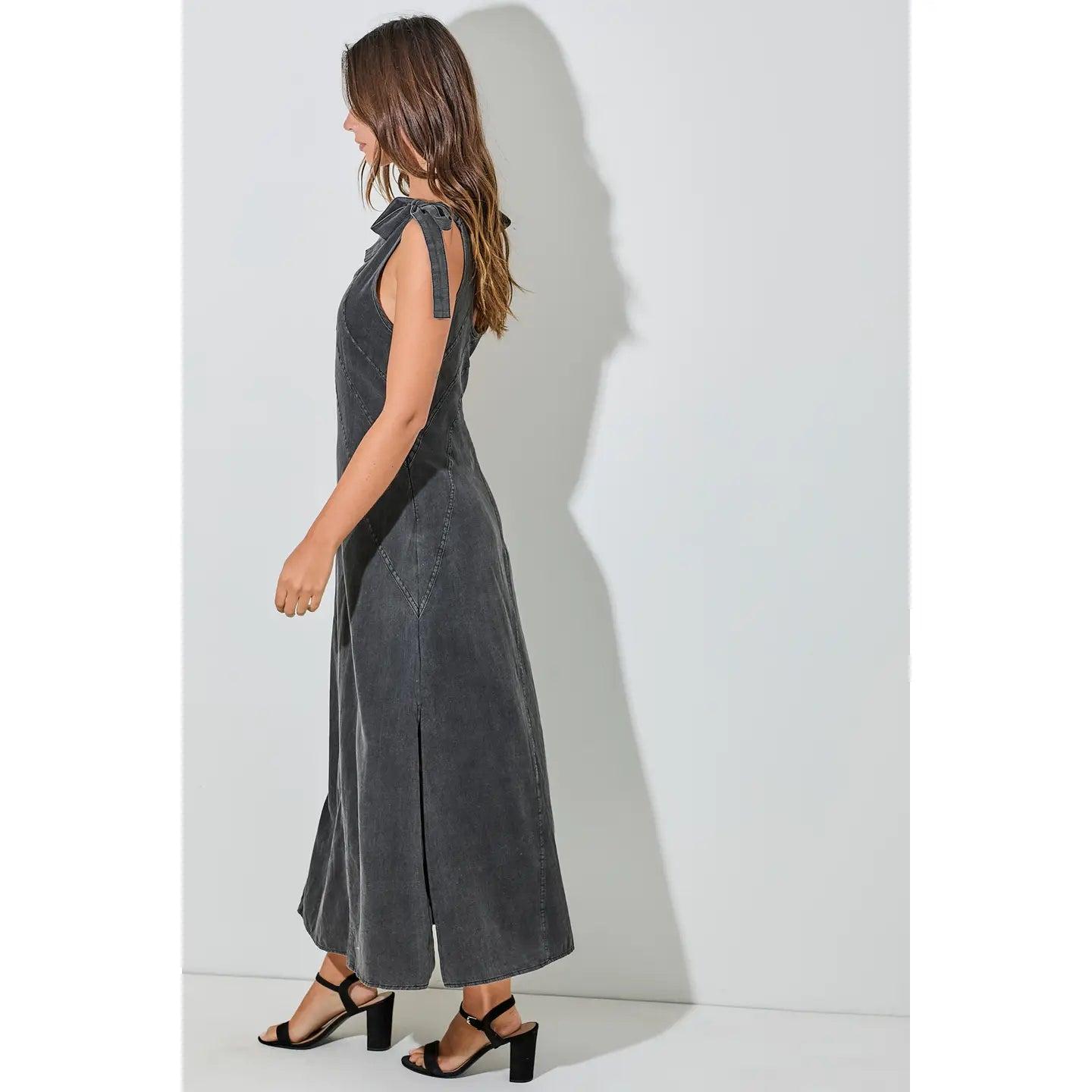 Denim Tie-Strap Maxi Product Image