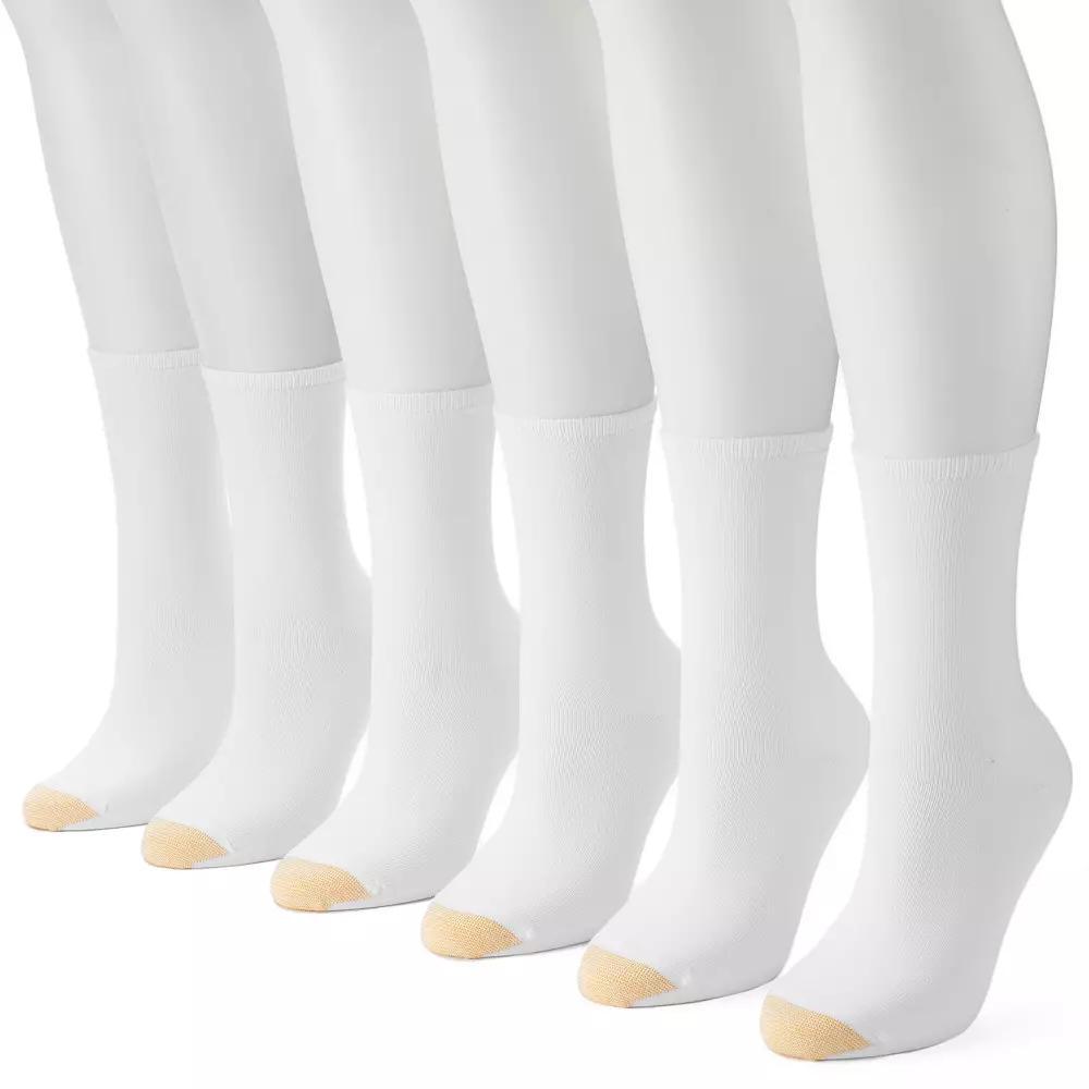 Women's GOLDTOE ® 6-pack Ultra Soft Crew Socks, Size: 9-11, White Product Image